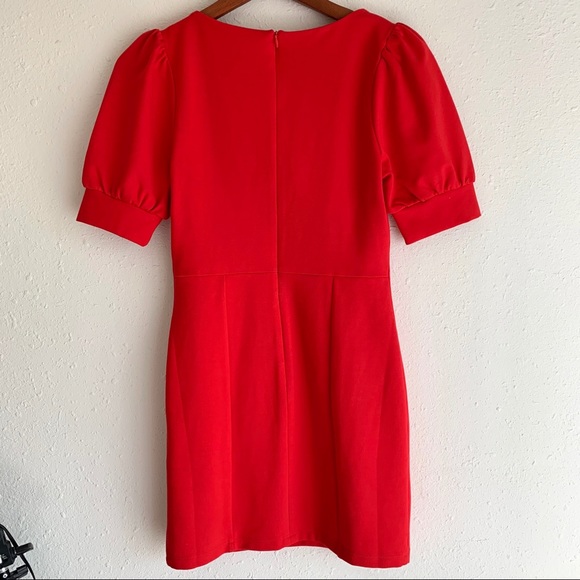 ❌SOLD❌Forever 21 Red Puff Sleeve Dress Sz S - Picture 5 of 9